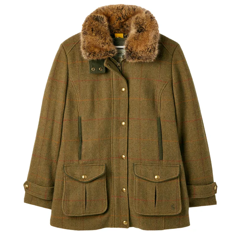 Joules Fieldcoat Luxe Tweed Jacket With Removable Gilet - Green Tweed